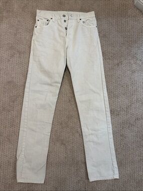 Levi’s 501  High-Rise Straight Leg Jeans in Cream